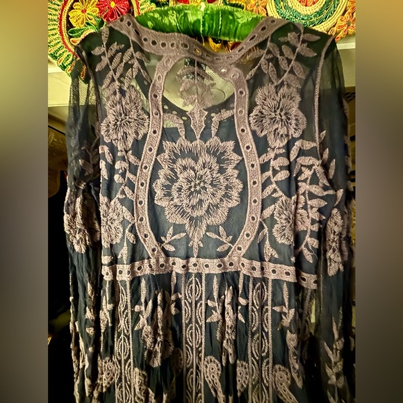 Calstyle Lace Maxi Dress with Navy Slip Womens XL Gorgeous - Picture 5 of 10